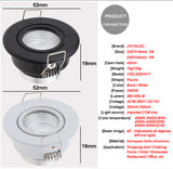 New Design Black White Recessed LED Dimmable Downlight COB 3W 5W LED Spot light LED Decoration Ceiling Lamp AC90-260V DC12V