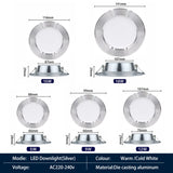 Led Downlights 5W 9W 12W 15W 18W AC 220V 230V 240V LED Ceiling Downlight 6pcs/lot  Lamps Led Ceiling Lamp Home Indoor Lighting