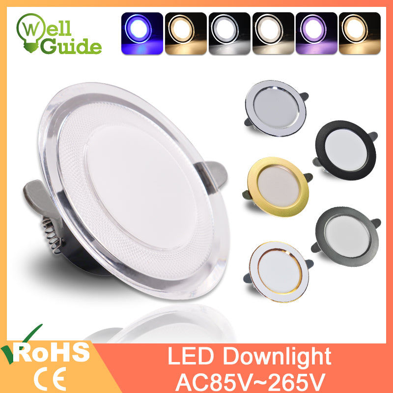 Downlight 3W 5W led Downlight AC220V 240V six color recessed led downlight lamps Kitchen living room Indoor recessed downlight