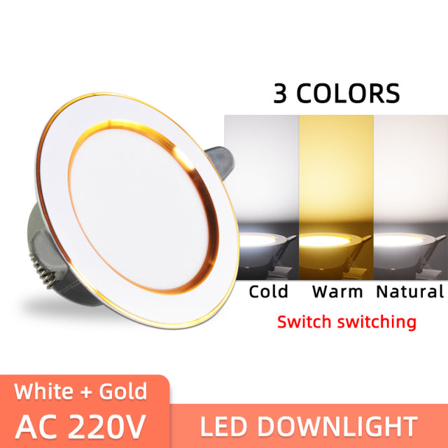 Downlight 3W 5W led Downlight AC220V 240V six color recessed led downlight lamps Kitchen living room Indoor recessed downlight