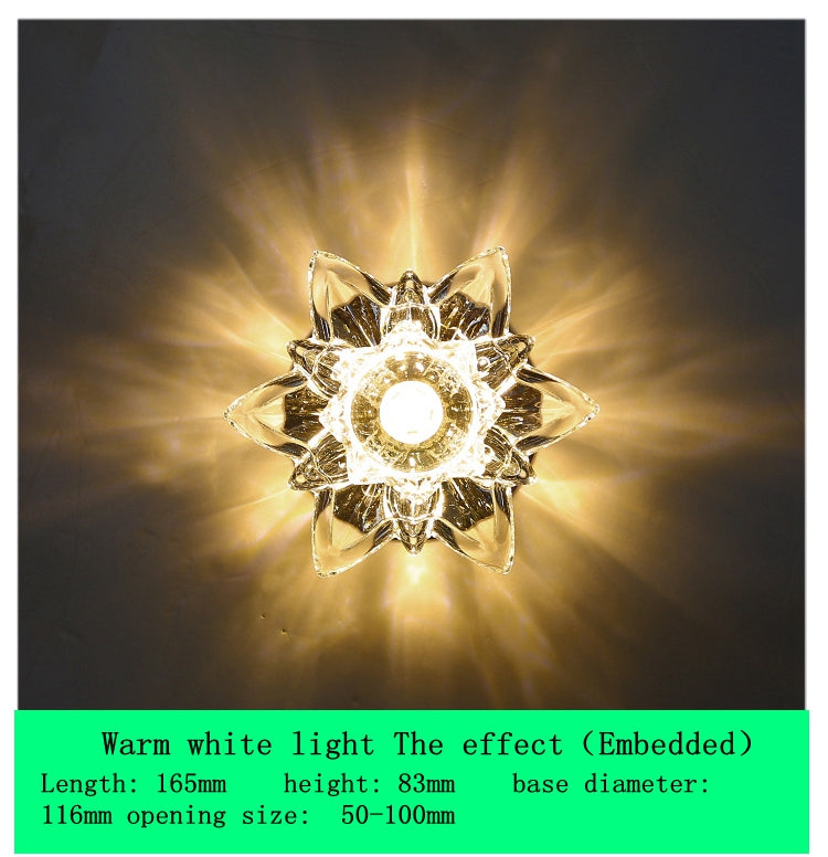 LED Surface Mounted Crystal Spotlights Recessed Downlights 5w Ceiling Lights Modern Simple Creative Energy Saving Lamps