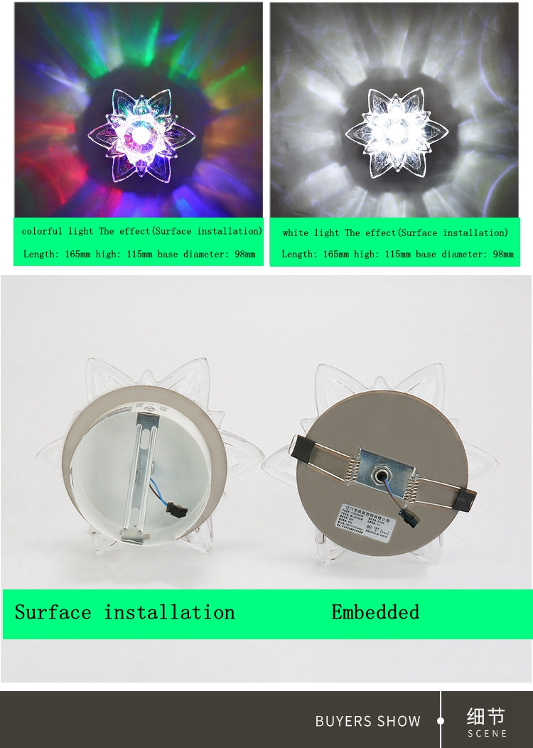LED Surface Mounted Crystal Spotlights Recessed Downlights 5w Ceiling Lights Modern Simple Creative Energy Saving Lamps