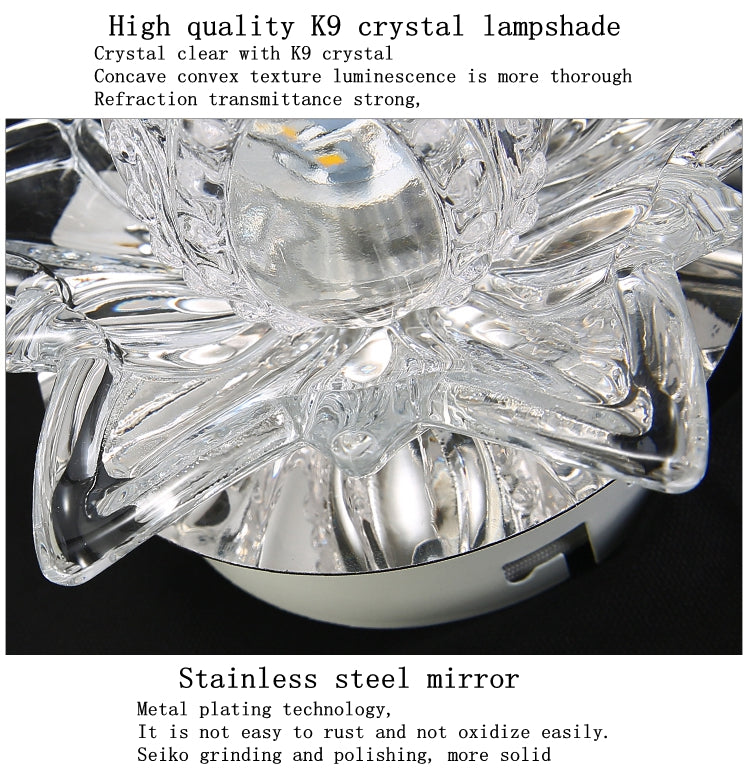 LED Surface Mounted Crystal Spotlights Recessed Downlights 5w Ceiling Lights Modern Simple Creative Energy Saving Lamps