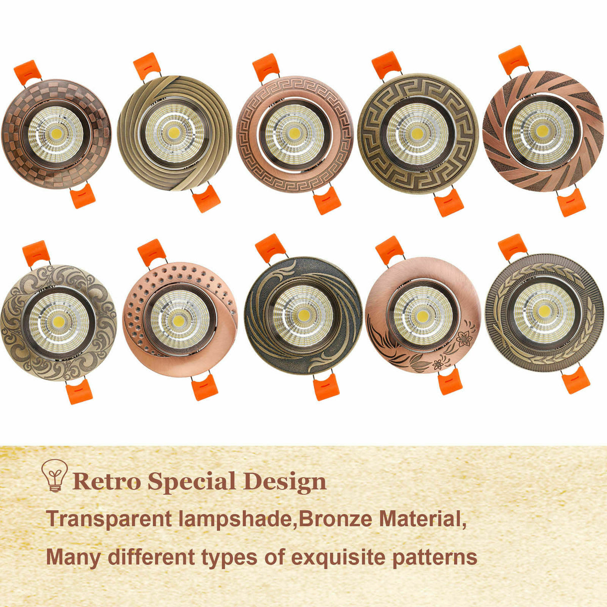 LED Recessed Ceiling Light 5W Antique Style Fixture Downlight Lamp + Driver Spotlight  Lighting 85-265V For Home Office Decor