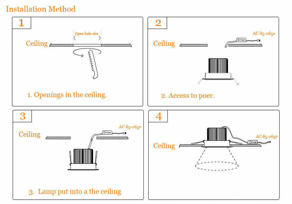 LED Recessed Ceiling Light 5W Antique Style Fixture Downlight Lamp + Driver Spotlight  Lighting 85-265V For Home Office Decor