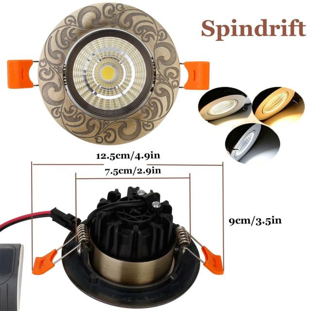 LED Recessed Ceiling Light 5W Antique Style Fixture Downlight Lamp + Driver Spotlight  Lighting 85-265V For Home Office Decor