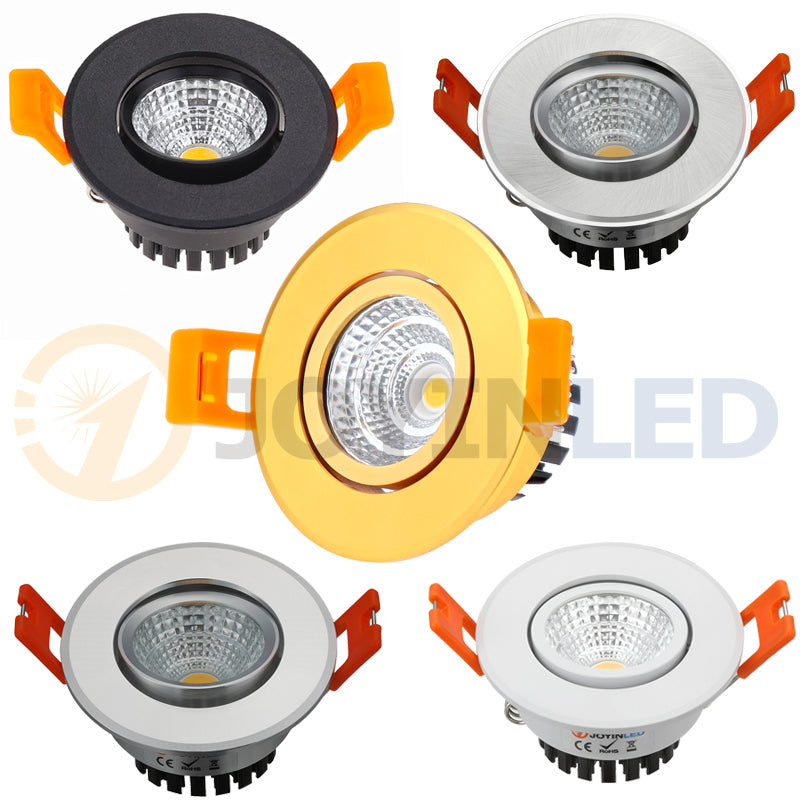 Embedded LED COB Downlight 3W 5W 7W 9W Adjustable Round LED Ceiling Lamp AC90-260V LED Spot Light Indoor Lighting