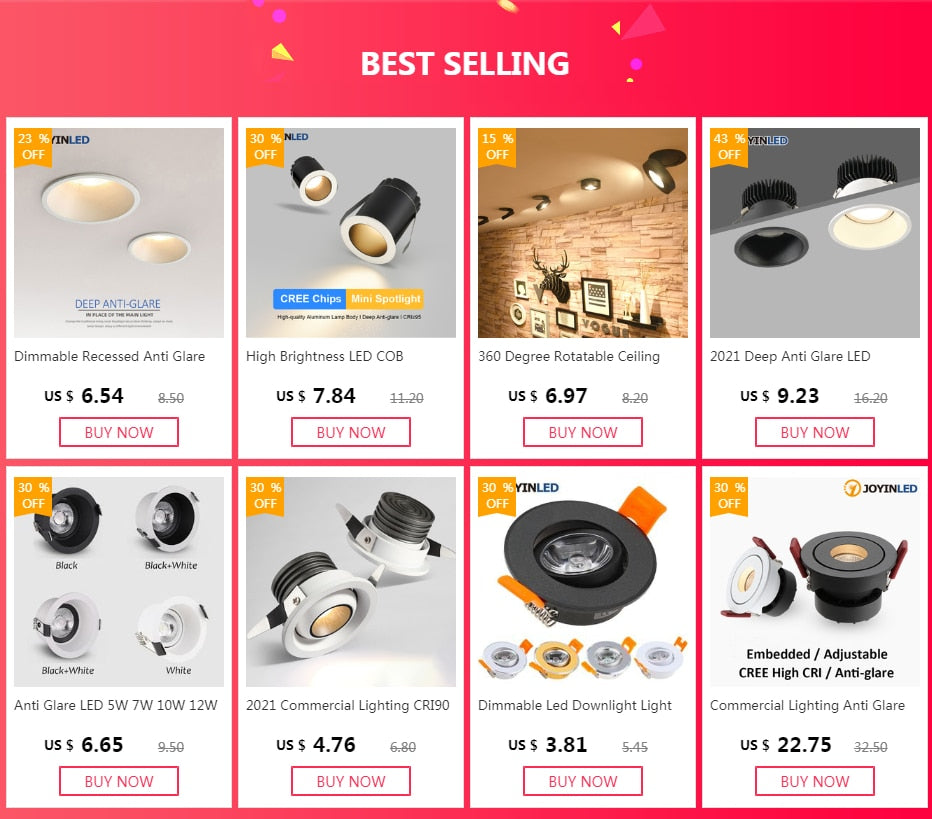 Embedded LED COB Downlight 3W 5W 7W 9W Adjustable Round LED Ceiling Lamp AC90-260V LED Spot Light Indoor Lighting