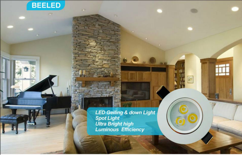 LED COB downlight Recessed 3W 5W 7W silver aluminum body LED Ceiling lights Spot Light Lamp Cool white warm white led lamp