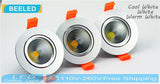 LED COB downlight Recessed 3W 5W 7W silver aluminum body LED Ceiling lights Spot Light Lamp Cool white warm white led lamp