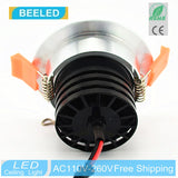LED COB downlight Recessed 3W 5W 7W silver aluminum body LED Ceiling lights Spot Light Lamp Cool white warm white led lamp
