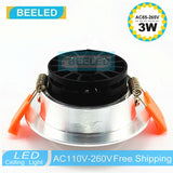 LED COB downlight Recessed 3W 5W 7W silver aluminum body LED Ceiling lights Spot Light Lamp Cool white warm white led lamp