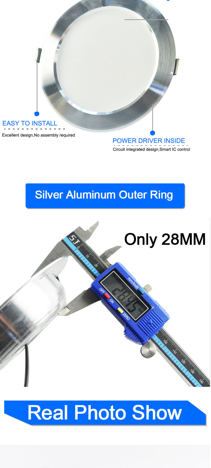 Ultra Thin LED Downlight 110V 220V Round LED Ceiling Recessed Spot Light Down Light 4pcs 3W 7W 9W 10W 12W 15W 18W spotlight