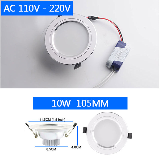 Ultra Thin LED Downlight 110V 220V Round LED Ceiling Recessed Spot Light Down Light 4pcs 3W 7W 9W 10W 12W 15W 18W spotlight