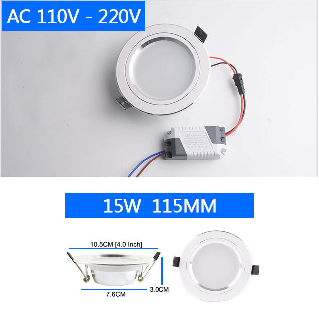Ultra Thin LED Downlight 110V 220V Round LED Ceiling Recessed Spot Light Down Light 4pcs 3W 7W 9W 10W 12W 15W 18W spotlight
