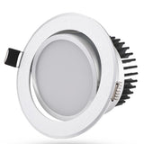 Silver Round Dimmable Recessed LED COB Downlight 5W/7W/9W/12W/15W Recessed LED Ceiling Spot Light 3000K 4000K 6000K AC90-265V