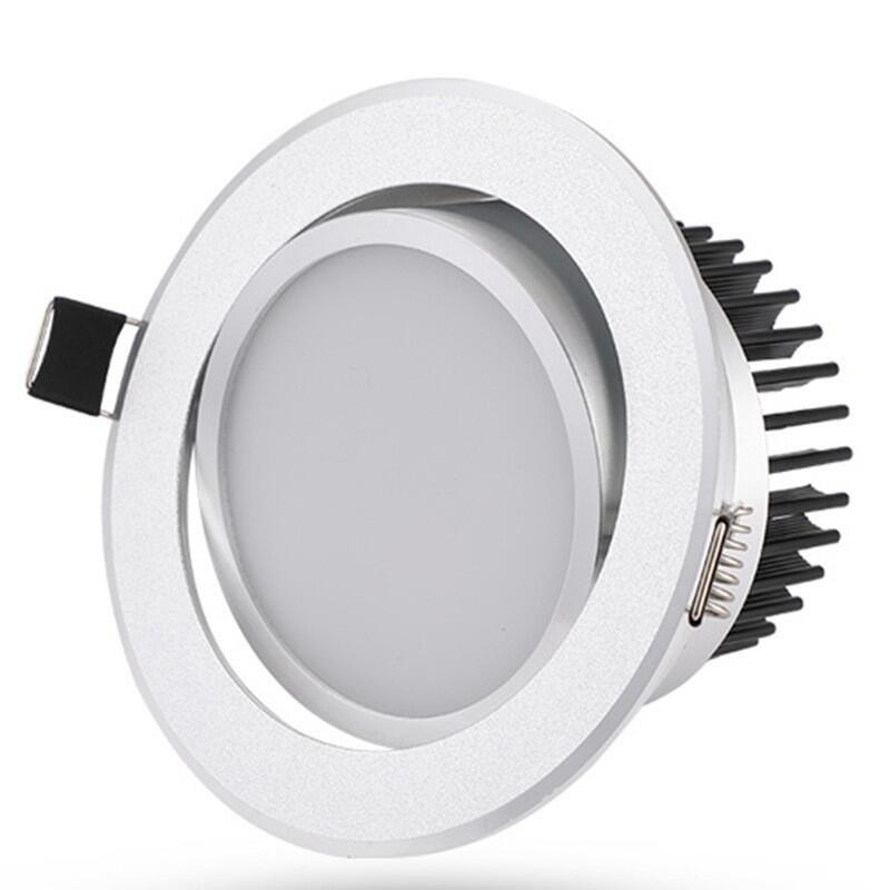 Silver Round Dimmable Recessed LED COB Downlight 5W/7W/9W/12W/15W Recessed LED Ceiling Spot Light 3000K 4000K 6000K AC90-265V