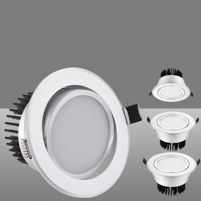 Silver Round Dimmable Recessed LED COB Downlight 5W/7W/9W/12W/15W Recessed LED Ceiling Spot Light 3000K 4000K 6000K AC90-265V