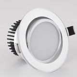 Silver Round Dimmable Recessed LED COB Downlight 5W/7W/9W/12W/15W Recessed LED Ceiling Spot Light 3000K 4000K 6000K AC90-265V