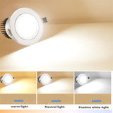 Silver Round Dimmable Recessed LED COB Downlight 5W/7W/9W/12W/15W Recessed LED Ceiling Spot Light 3000K 4000K 6000K AC90-265V