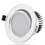Silver Round Dimmable Recessed LED COB Downlight 5W/7W/9W/12W/15W Recessed LED Ceiling Spot Light 3000K 4000K 6000K AC90-265V