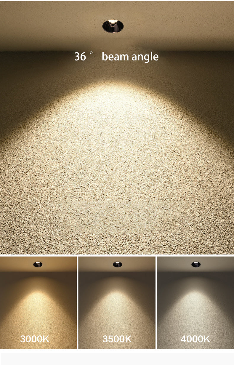 BRGT LED Spot Light Frameless Embedded Lights 7W COB Ceiling Lamp 85-265V Trimless Aluminum Recessed Downlight Indoor Lighting