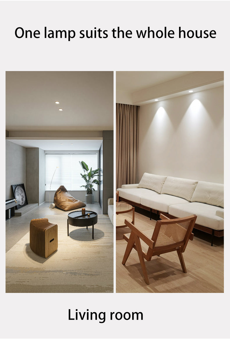 BRGT LED Spot Light Frameless Embedded Lights 7W COB Ceiling Lamp 85-265V Trimless Aluminum Recessed Downlight Indoor Lighting