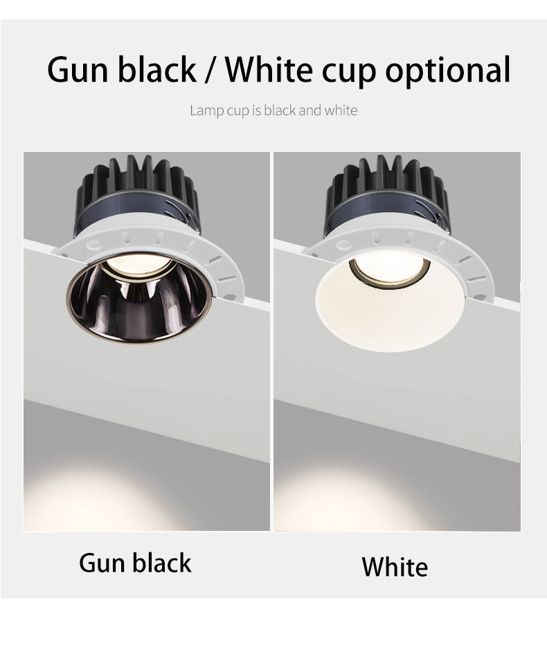 BRGT LED Spot Light Frameless Embedded Lights 7W COB Ceiling Lamp 85-265V Trimless Aluminum Recessed Downlight Indoor Lighting