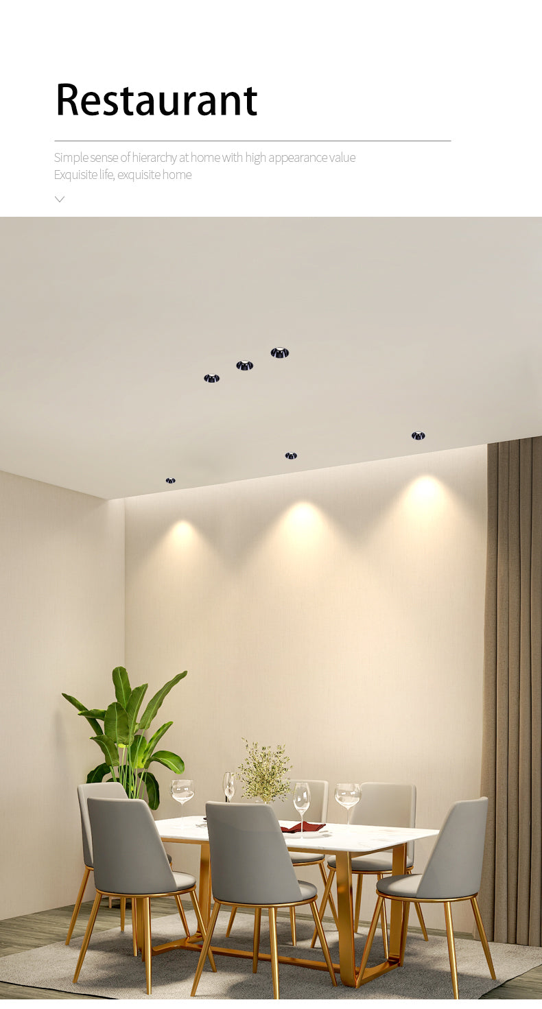 BRGT LED Spot Light Frameless Embedded Lights 7W COB Ceiling Lamp 85-265V Trimless Aluminum Recessed Downlight Indoor Lighting