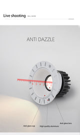 BRGT LED Spot Light Frameless Embedded Lights 7W COB Ceiling Lamp 85-265V Trimless Aluminum Recessed Downlight Indoor Lighting