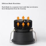 Narrow Side Downlight Embedded Led Ceiling Downlight Anti glare Recessed Ceiling Lamp Lighting 5W 7W 12W Dimmable For Home Room