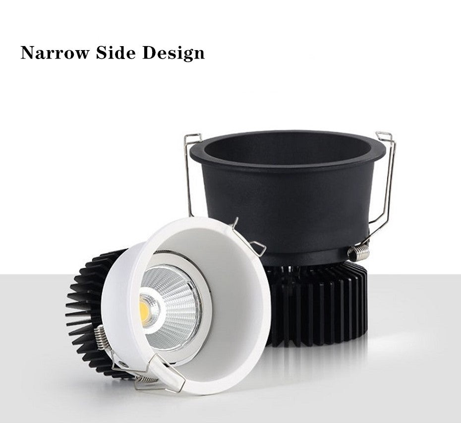 Narrow Side Downlight Embedded Led Ceiling Downlight Anti glare Recessed Ceiling Lamp Lighting 5W 7W 12W Dimmable For Home Room