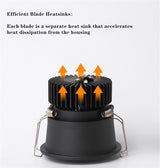 Narrow Side Downlight Embedded Led Ceiling Downlight Anti glare Recessed Ceiling Lamp Lighting 5W 7W 12W Dimmable For Home Room