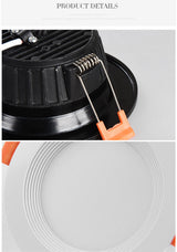 Dimmable 110V 220V Round Recessed LED Ceiling Lsmp Spot Light Downlight 3W 5W 7W 12W Cold/Warm white For Indoor Lighting