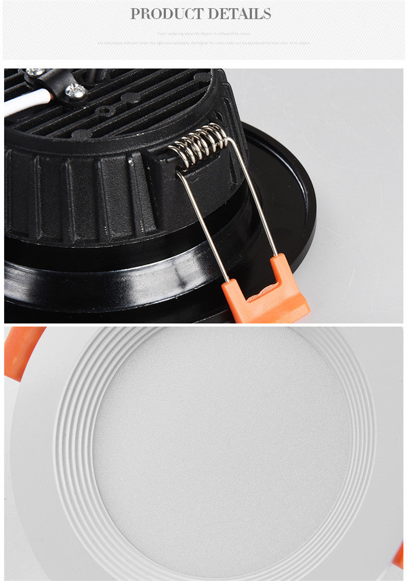 Dimmable 110V 220V Round Recessed LED Ceiling Lsmp Spot Light Downlight 3W 5W 7W 12W Cold/Warm white For Indoor Lighting