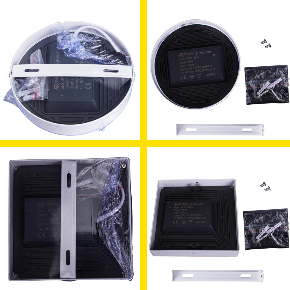 T-SUNRISE 24W Square/Round Surface Mounted AC85-265V lamp White bright Square/Round LED Downlight Panel Light Clearance