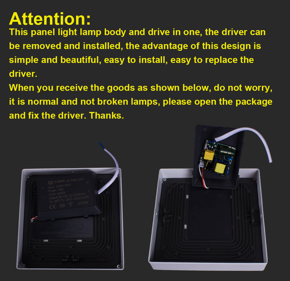 T-SUNRISE 24W Square/Round Surface Mounted AC85-265V lamp White bright Square/Round LED Downlight Panel Light Clearance