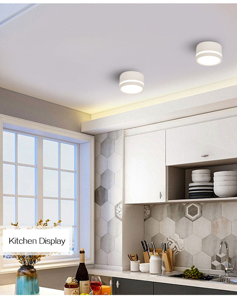 Led Surface Mounted Downlight 5W 7W Center and Edge Glow Ceiling Spotlight for Living Room Bedroom Ac220V Indoor Lighting