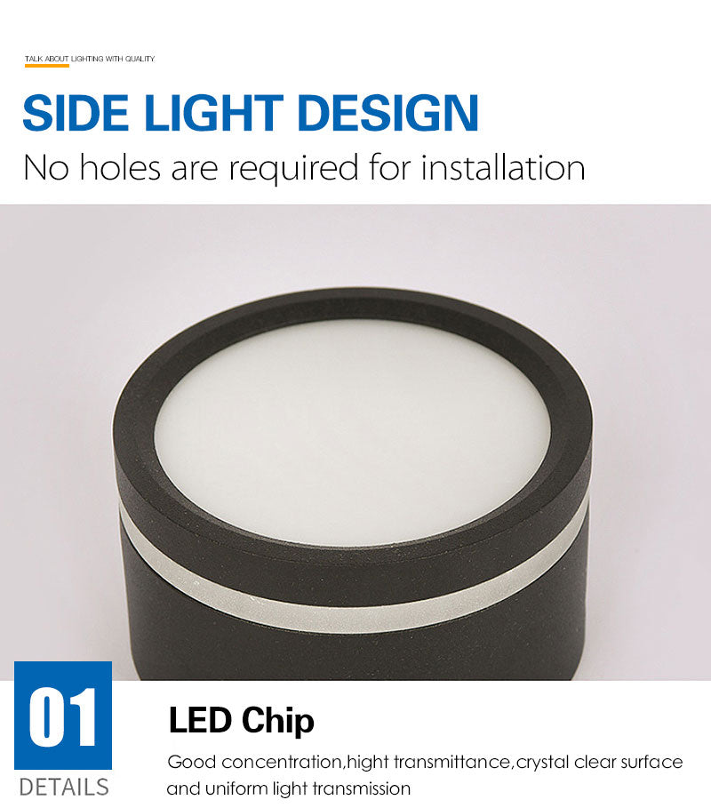 Led Surface Mounted Downlight 5W 7W Center and Edge Glow Ceiling Spotlight for Living Room Bedroom Ac220V Indoor Lighting