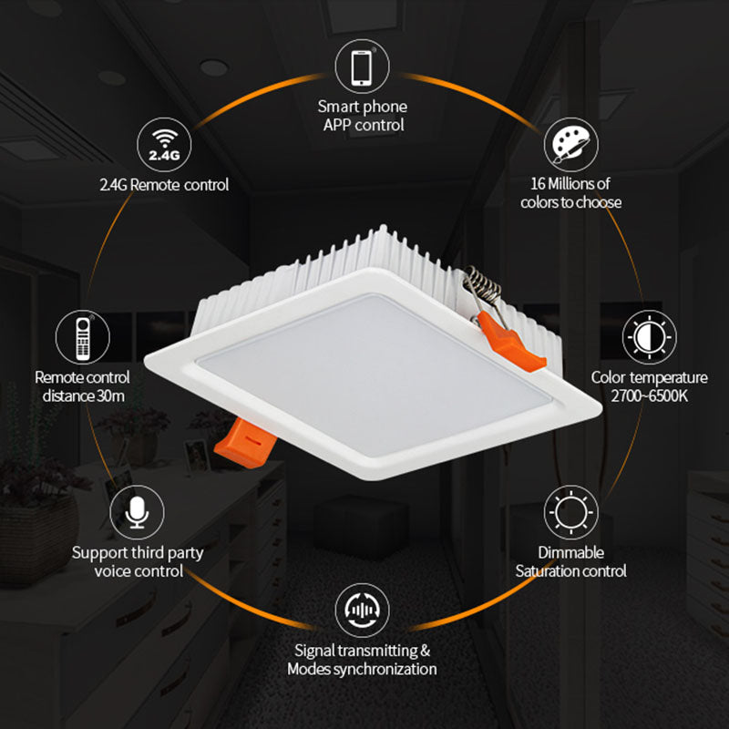 Miboxer 9W Square RGB+CCT LED Downlight FUT064 spotlight ceiling lamp 2.4G Remote APP Control