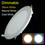 Dimmable LED Downlight Ceiling Panel Light with driver AC110V/220V 3W/4W/6W/9W/12W/15W Recessed LED Ceiling Down Light