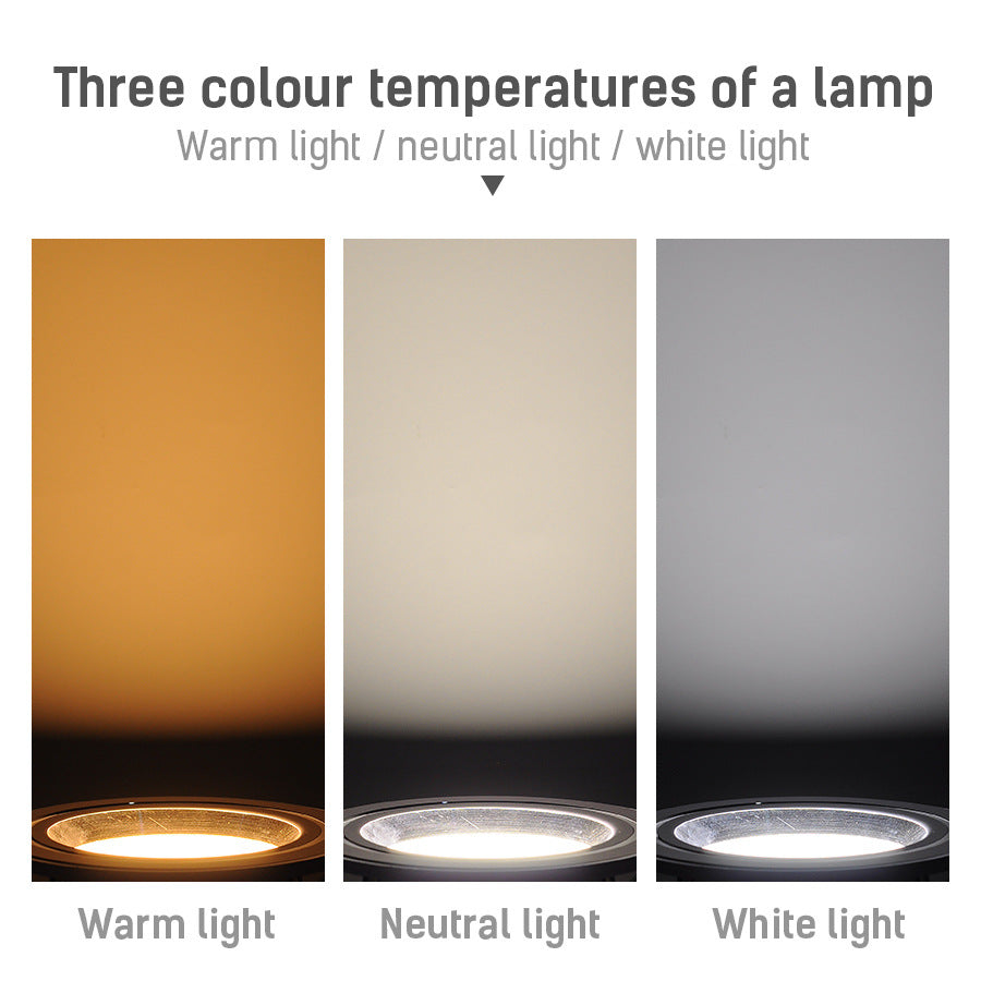LED Ceiling Tricolor  Lights Downlight  Frosted  Lens, 220V 5W Anti-glare and Scratch Resistant FOR  Indoor Lighting