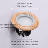 Led Downlight Ronde 5W 7W Led Verzonken Rubber Hout  Plafond Lamp Industriële Office Mall Ceilling Down Verlichting Aisle Light