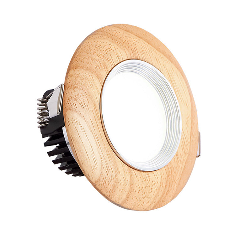 Led Downlight Ronde 5W 7W Led Verzonken Rubber Hout  Plafond Lamp Industriële Office Mall Ceilling Down Verlichting Aisle Light
