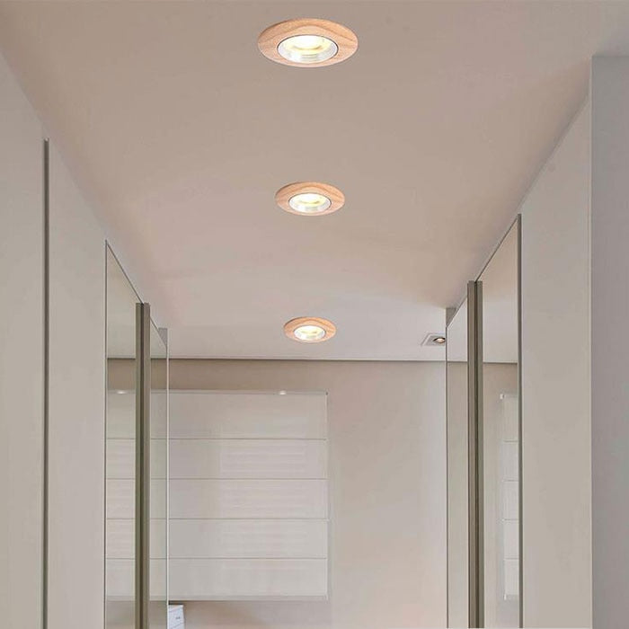 Led Downlight Ronde 5W 7W Led Verzonken Rubber Hout  Plafond Lamp Industriële Office Mall Ceilling Down Verlichting Aisle Light