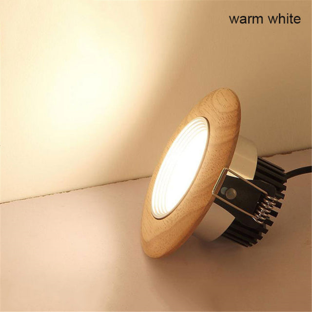 Led Downlight Ronde 5W 7W Led Verzonken Rubber Hout  Plafond Lamp Industriële Office Mall Ceilling Down Verlichting Aisle Light