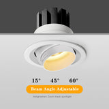 15/45/60 Degrees Focusable LED Downlight 5W 10W 15W Round Recessed Lamp AC110V 220V LED Down Light Ceiling Recessed Spot Light