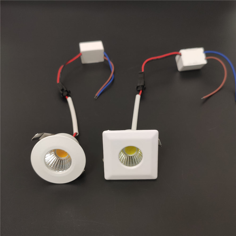 Ceiling downlight dimmable white body recessed 3w COB spot lights cool white warm white 4000K for decoration indoor 110v 220v