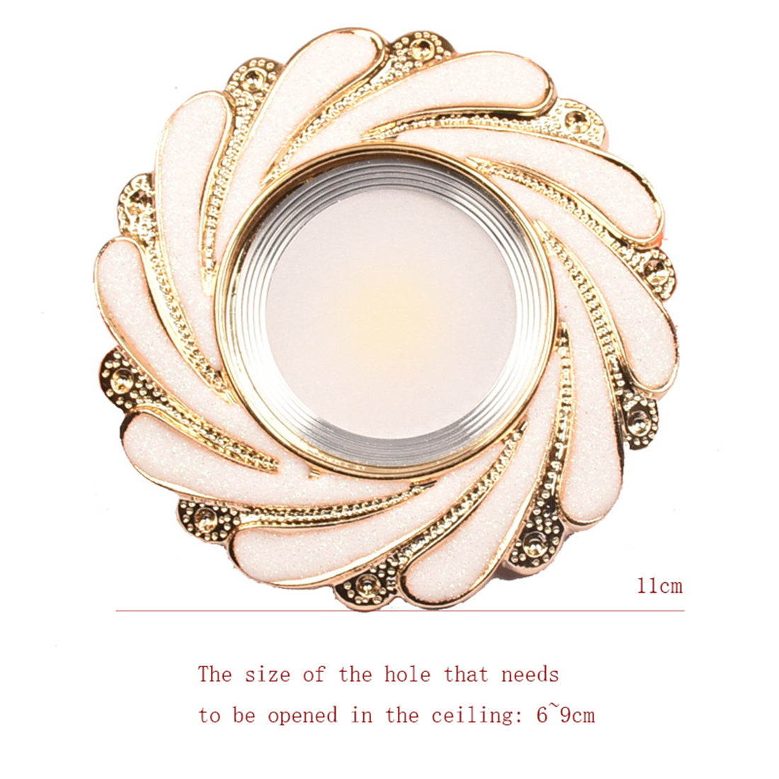 European Spiral Gold Powder White Resin Led Downlights 5W 7W 8Cm HOLE Living Room Restaurant Loft Corridor Embedded Spot Lamp