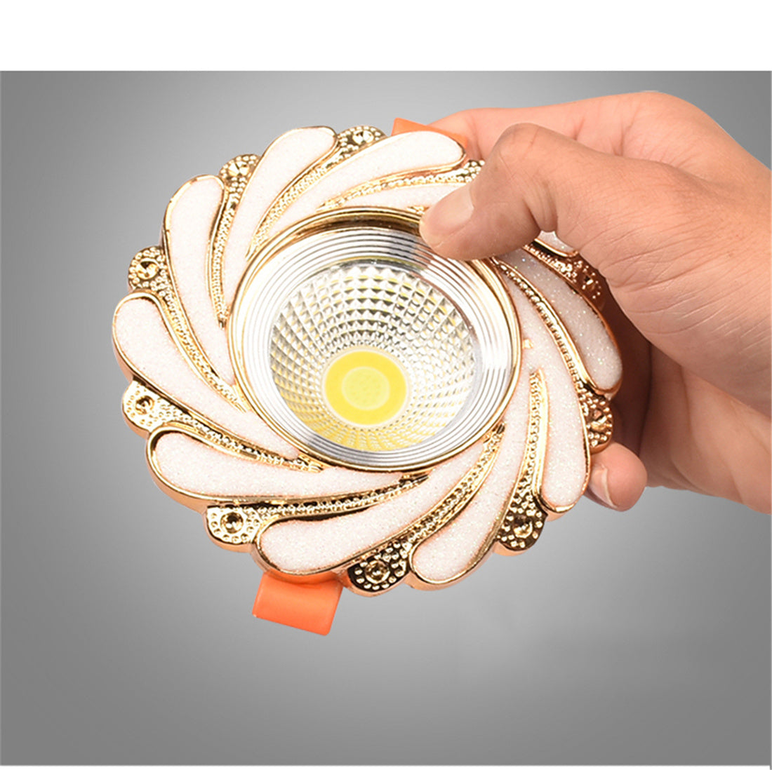 European Spiral Gold Powder White Resin Led Downlights 5W 7W 8Cm HOLE Living Room Restaurant Loft Corridor Embedded Spot Lamp